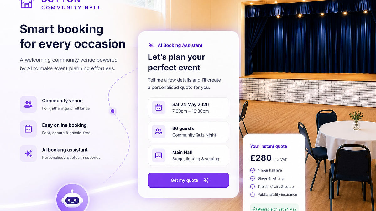 Sutton Hall AI Booking Platform